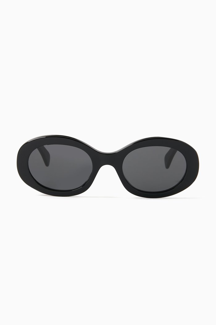 

Oval Sunglasses in Acetate, Black