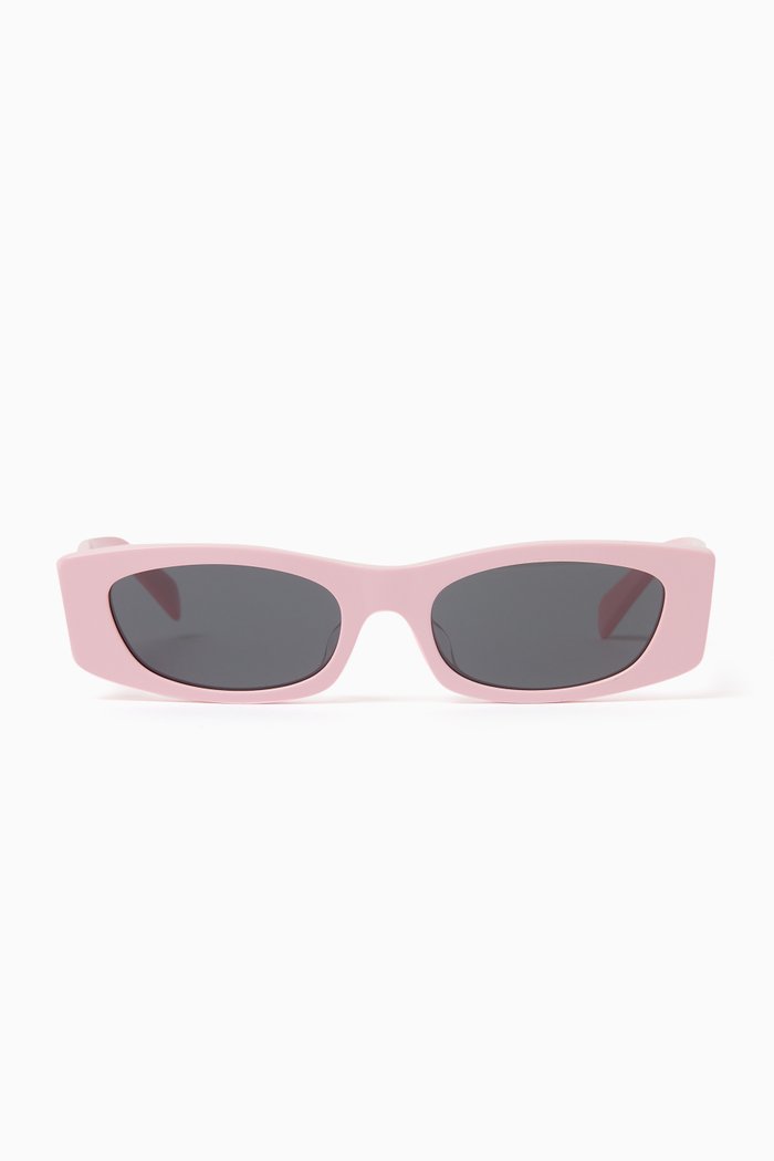 

Rectangle Sunglasses in Acetate, Pink