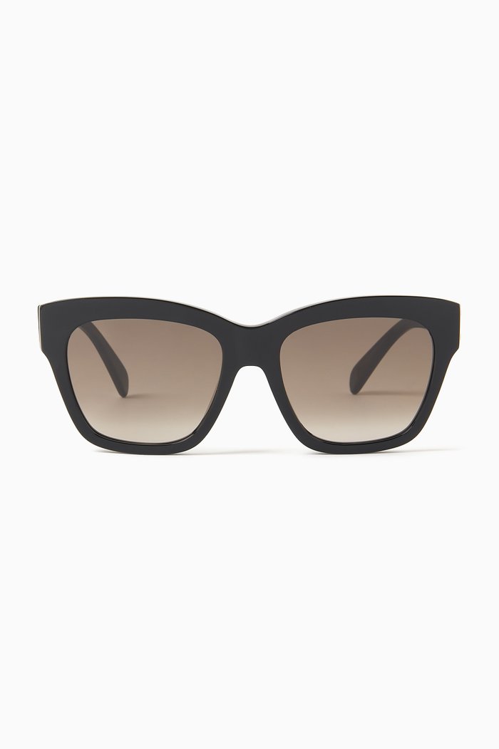 

Cat-eye Sunglasses in Acetate, Black