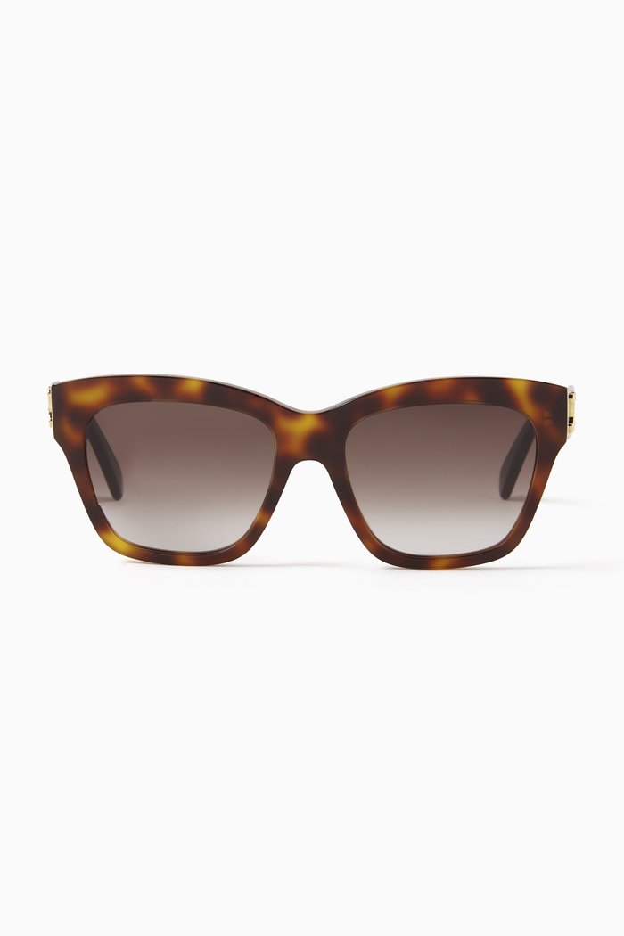 Cat-eye Sunglasses in Acetate, Brown