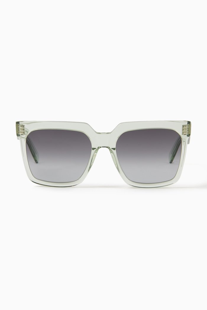 

Cat-eye Sunglasses in Acetate, Green