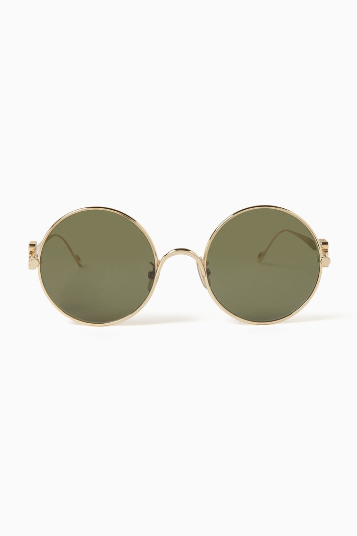 

Round Sunglasses in Metal, Gold