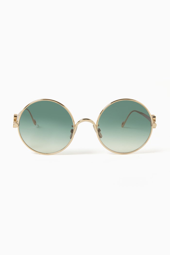 

Round Sunglasses in Metal, Gold