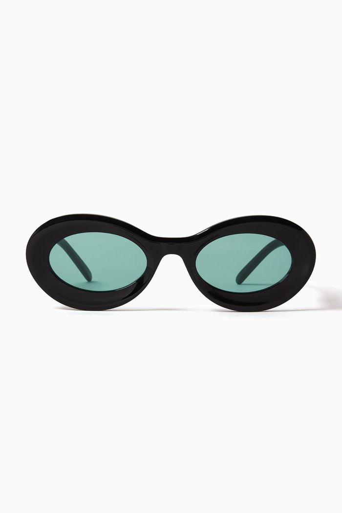 

Oval Sunglasses in Acetate, Black