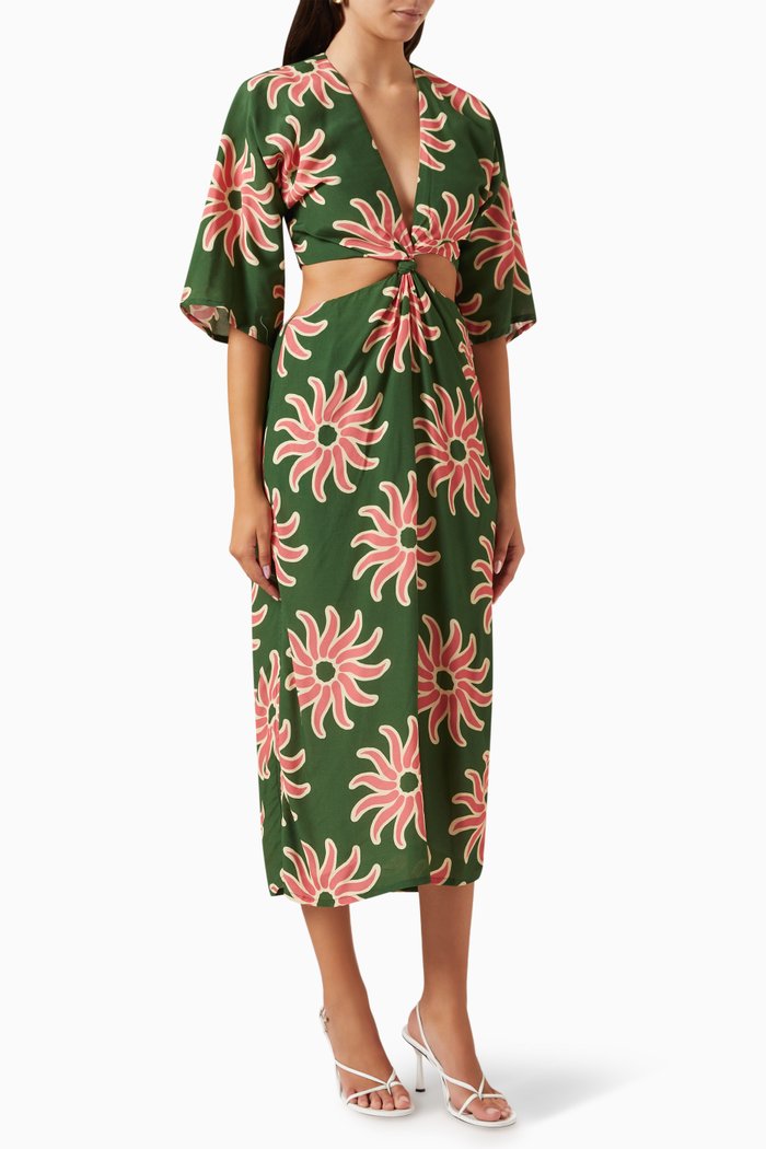 

Tado Cut-out Dress in Linen, Multicolour