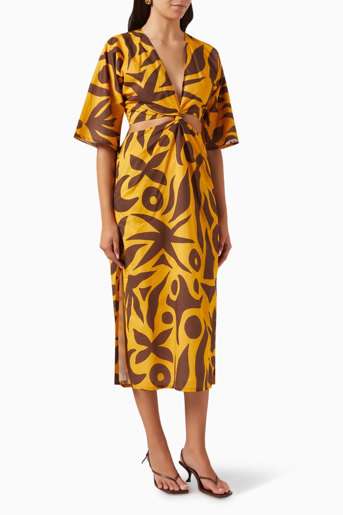 

Tado Cut-out Dress in Linen, Multicolour