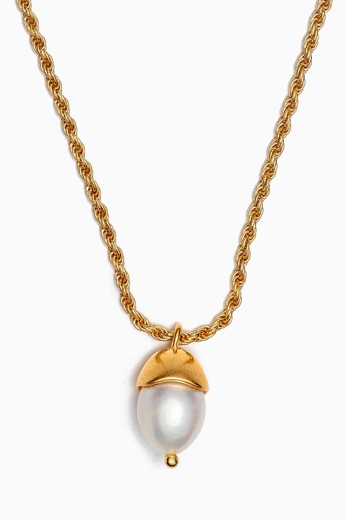 

Perla Necklace in 18kt Gold-plated Silver, White
