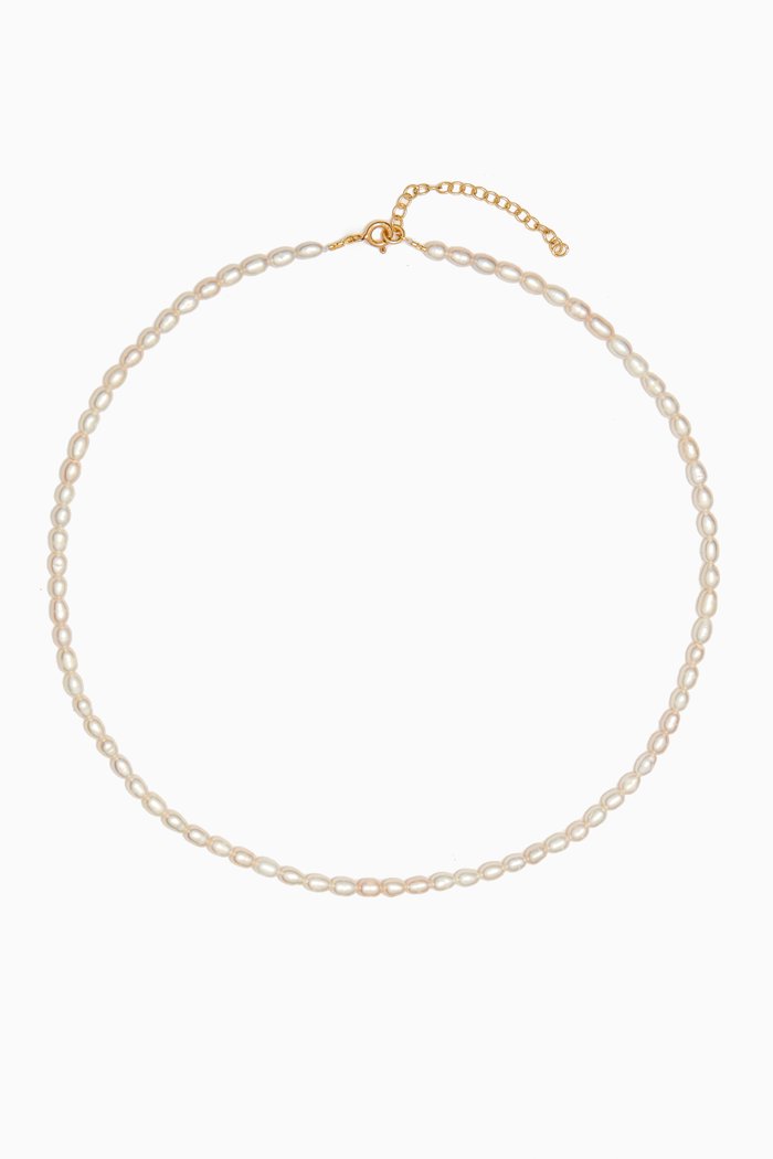 

Pearl Parade Necklace in 18kt Gold-plated Silver, White