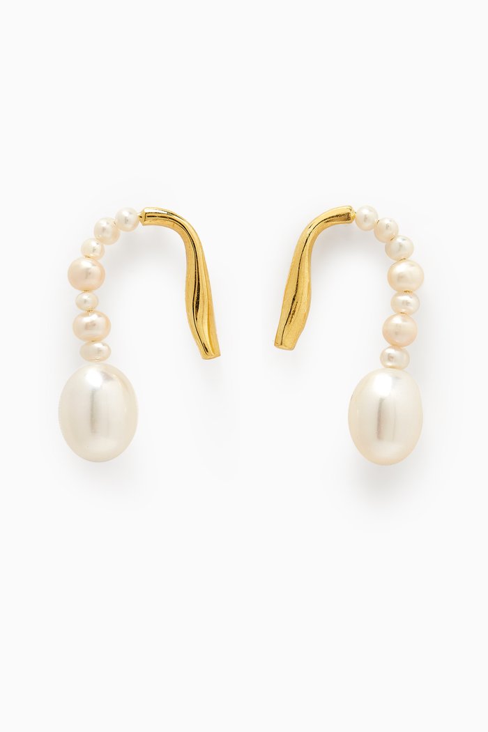 

Luisa Earrings in 18kt Gold-plated Silver, White