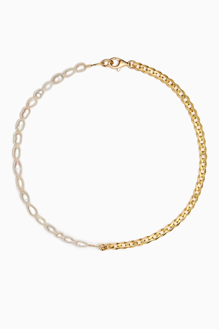 

Terra Pearl Anklet in 18kt Gold-plated Silver, White