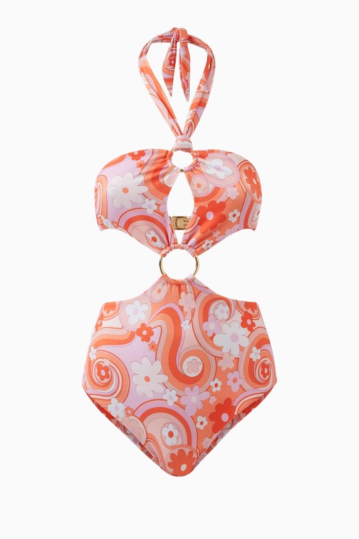 

Disco Hoop One-piece Swimsuit in Repreve®, Multicolour