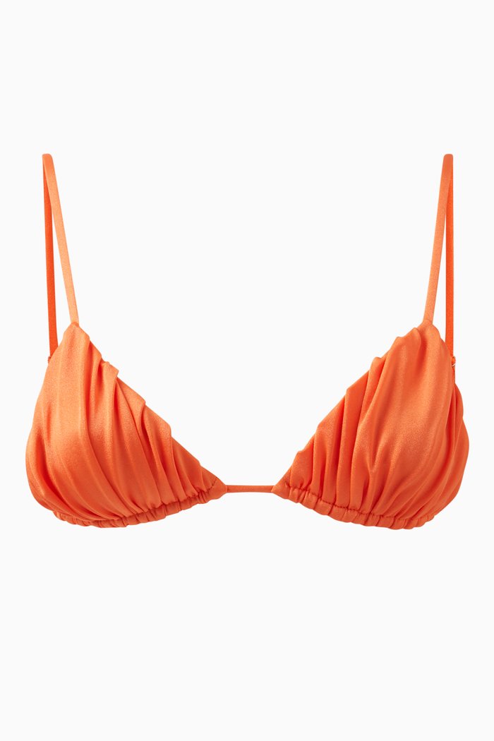 

Era Ruched Triangle Bikini Top, Orange