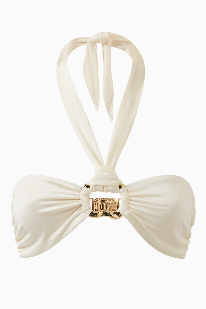 

Locket Bandeau Bikini Top, White