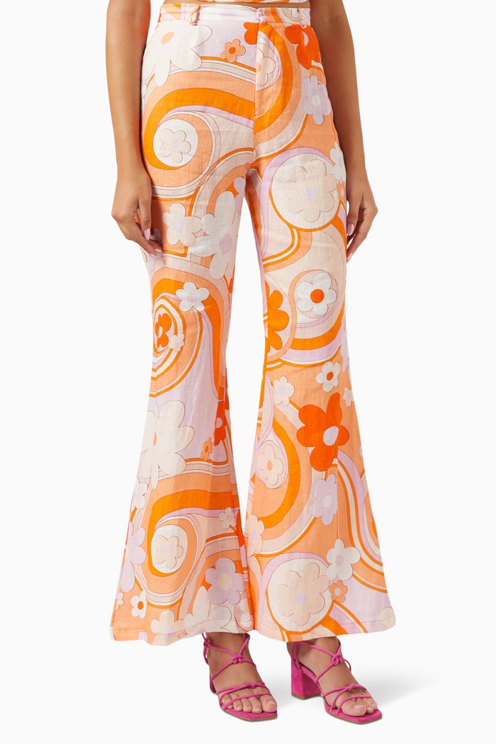 

Revival Flared Pants in Linen, Multicolour