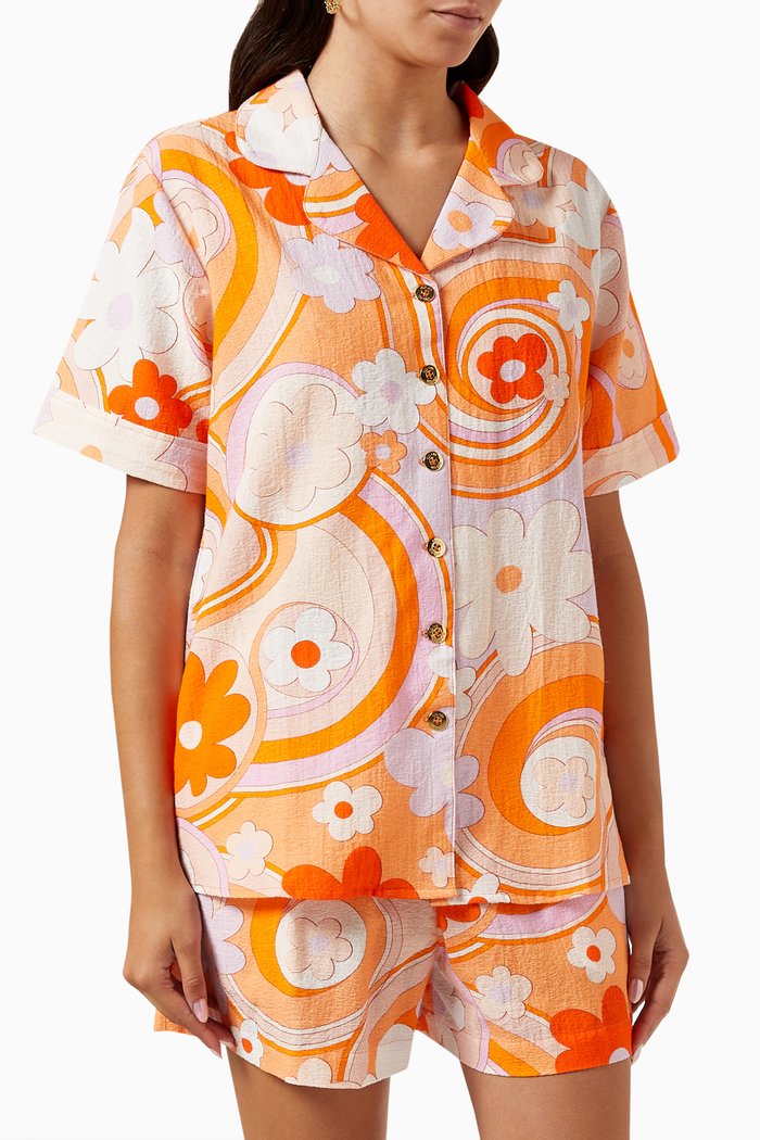 

Troppo Bowling Shirt in Cotton & Linen, Multicolour