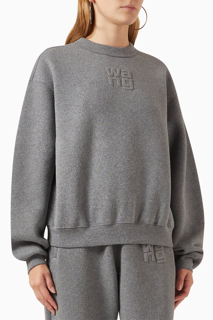 

Glitter Sweatshirt in Terry, Grey