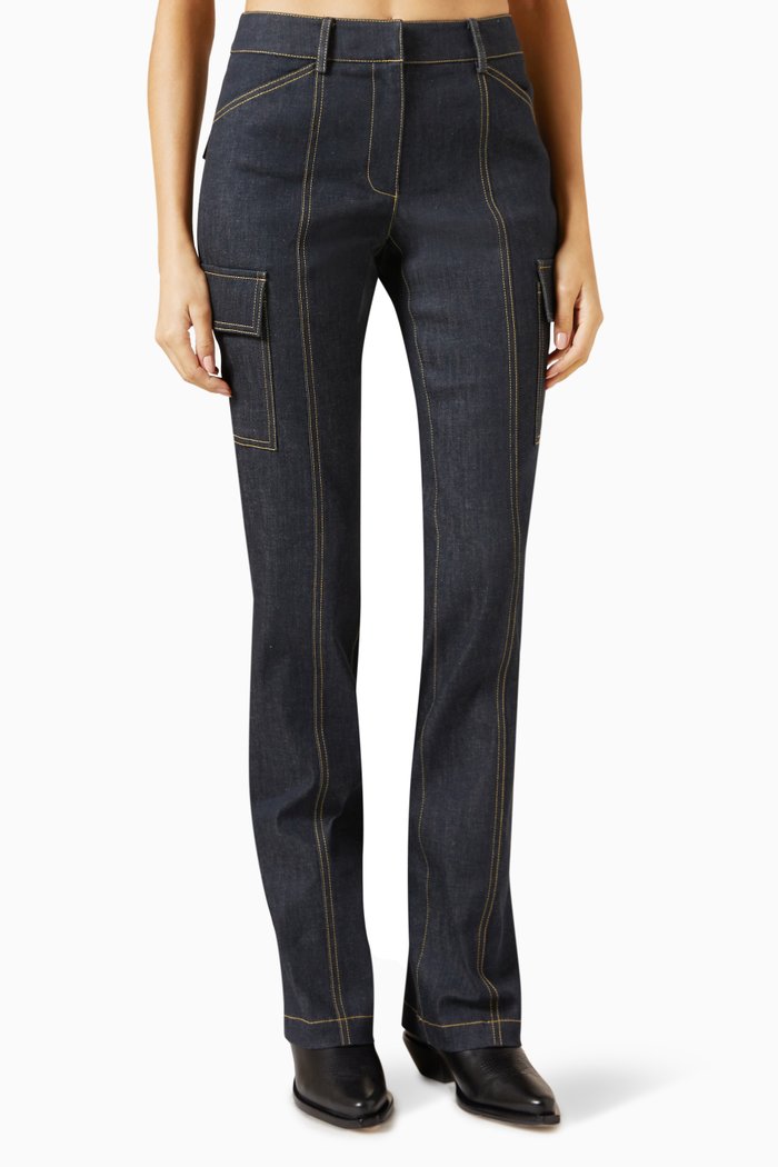 

Cargo Straight-fit Jeans in Denim, Blue