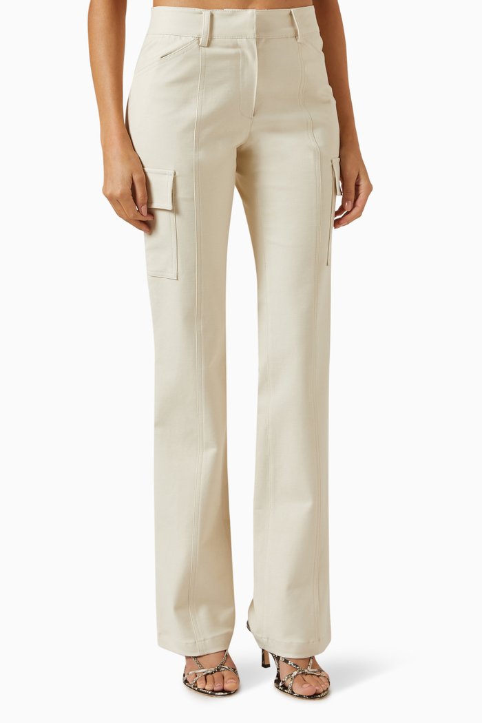

Cargo Straight-fit Pants in Cotton, Neutral