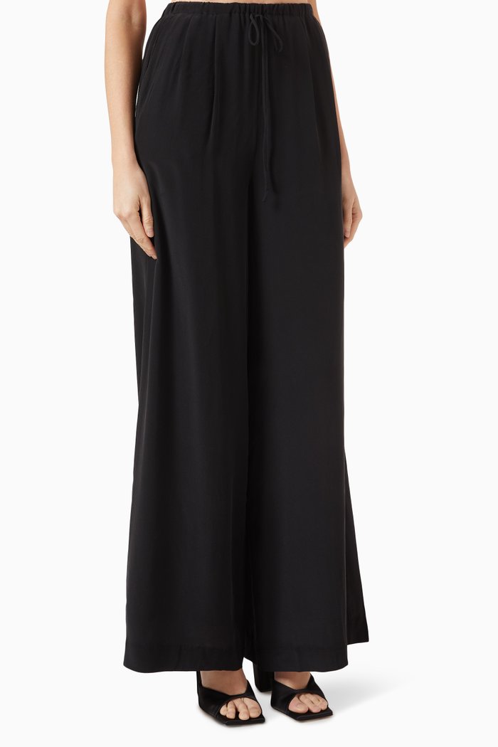 

Sophia Palazzo Pants in Silk, Black