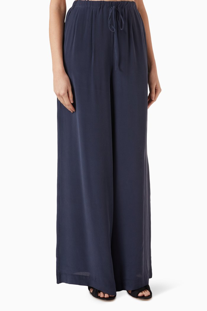 

Sophia Palazzo Pants in Silk, Blue