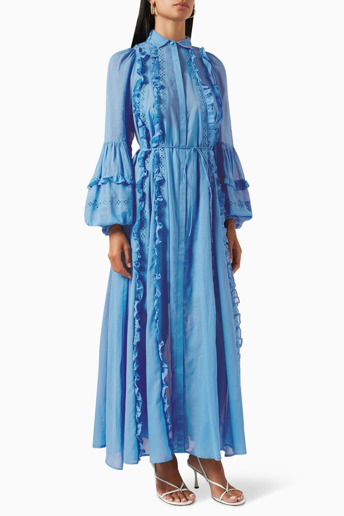 

Olympia Shirt Dress in Organic Cotton, Blue