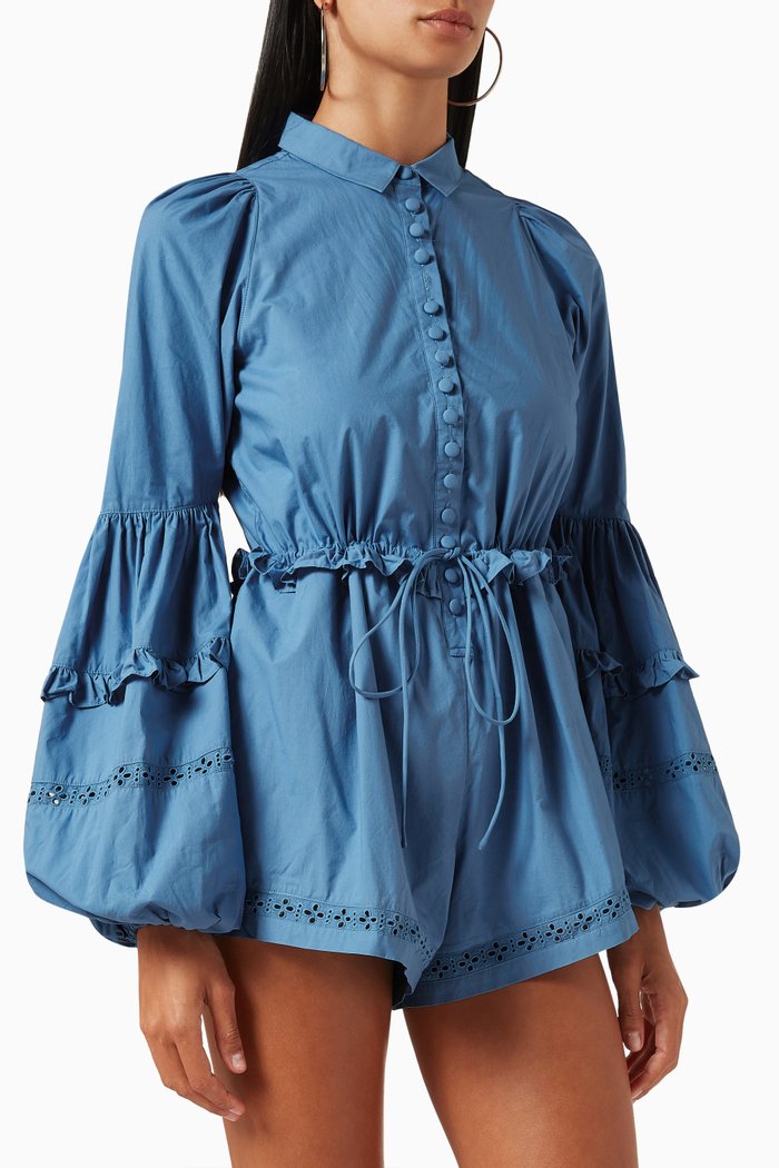 

Lili Playsuit in Organic Cotton, Blue