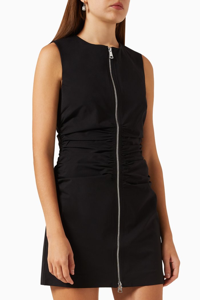 

Zipper Bodice Mini Dress, Black