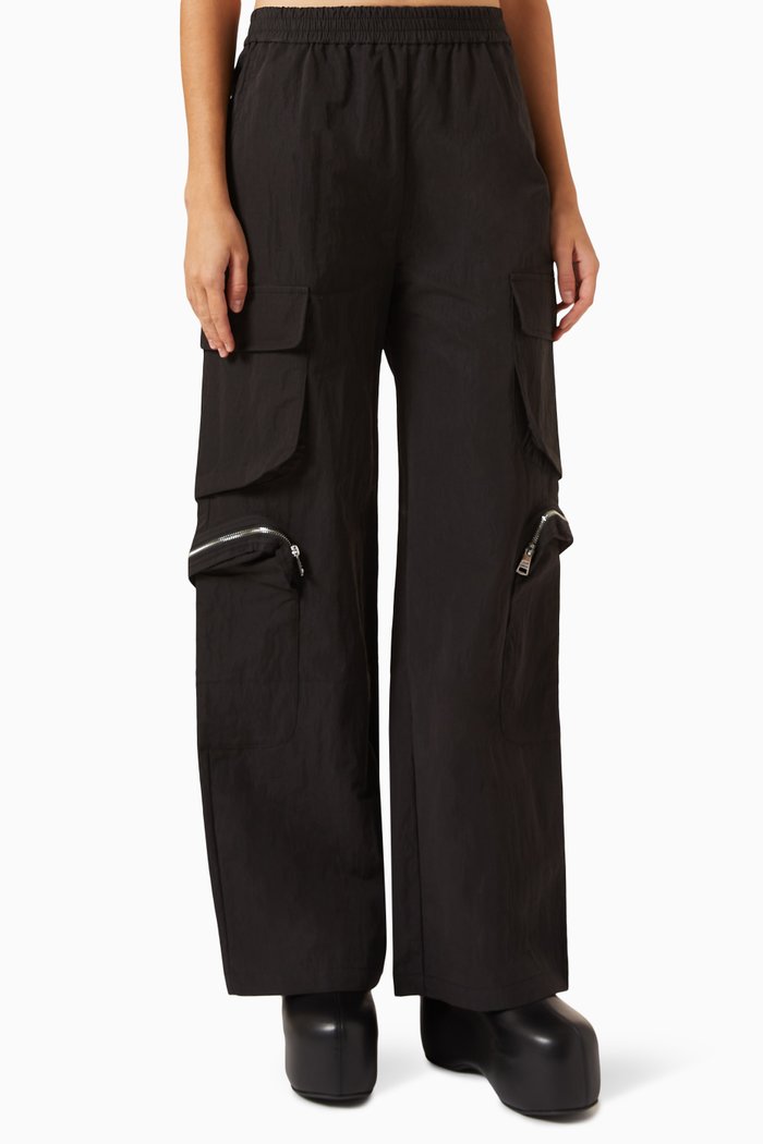 Jigsaw Mid-rise Trackpants in Cotton, Black