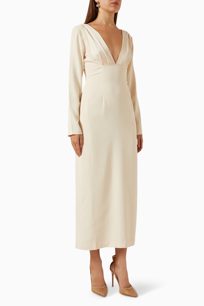 

Nancy V-neck Maxi Dress, Neutral