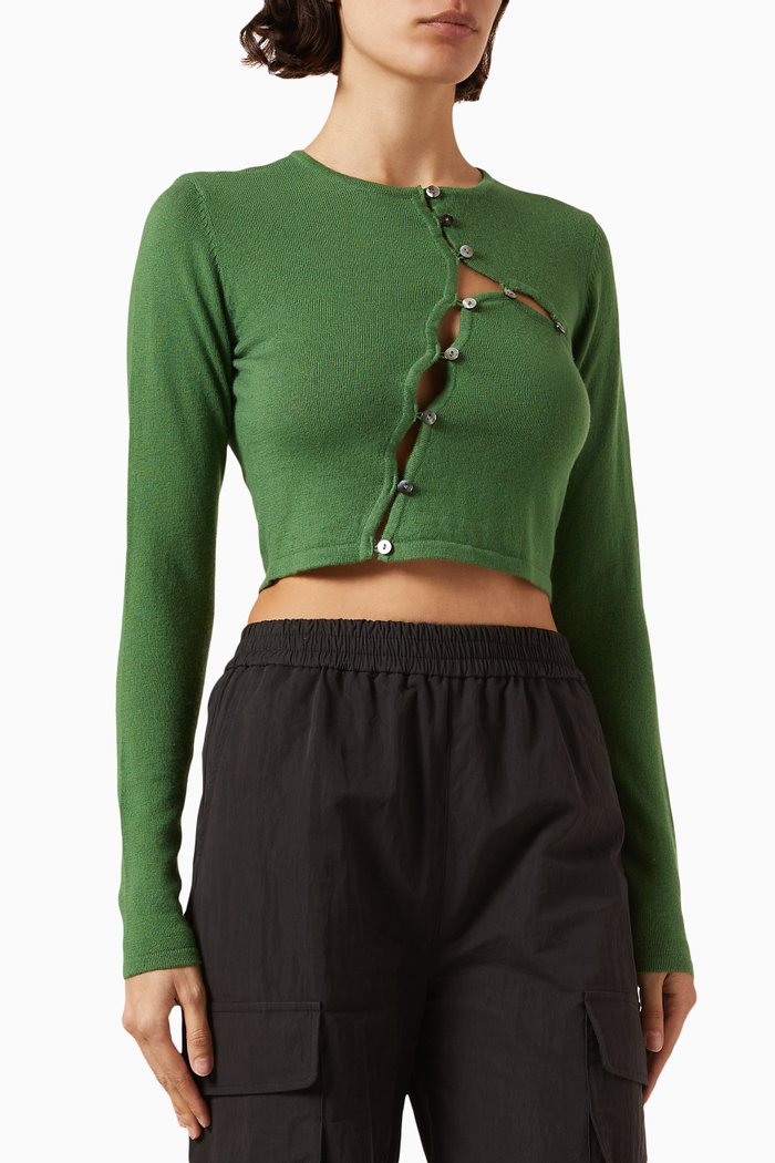 

Jigsaw Cut-out Top in Viscose-jersey, Green