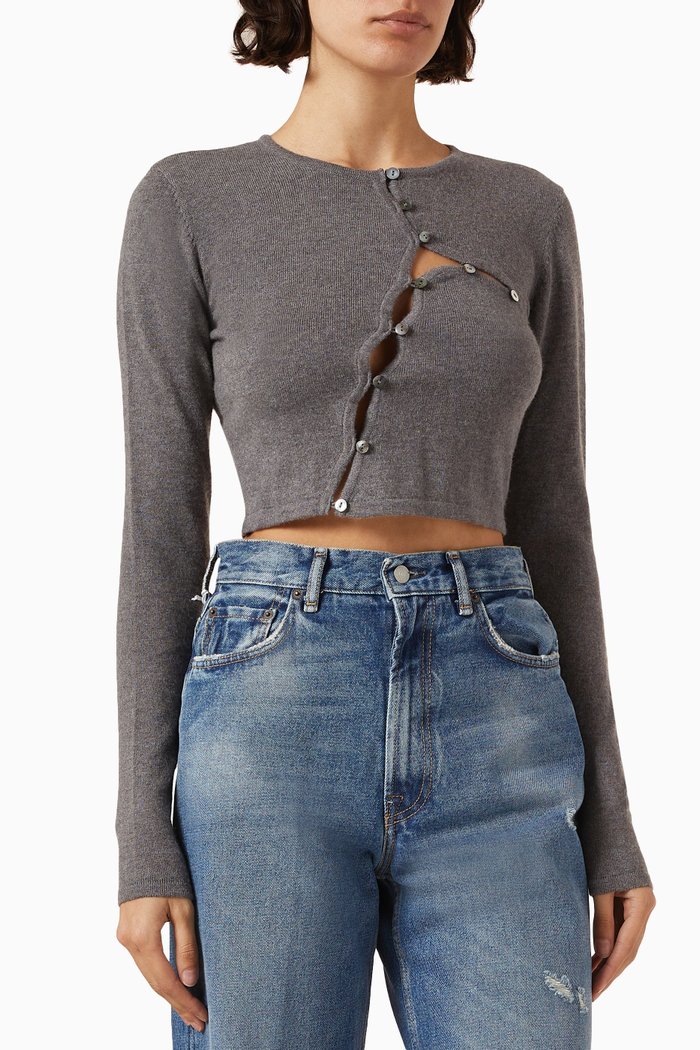 

Jigsaw Cut-out Top in Viscose-jersey, Grey