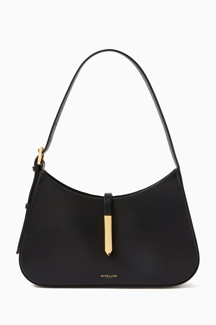 

Small Tokyo Hobo Shoulder Bag in Smooth Leather, Black