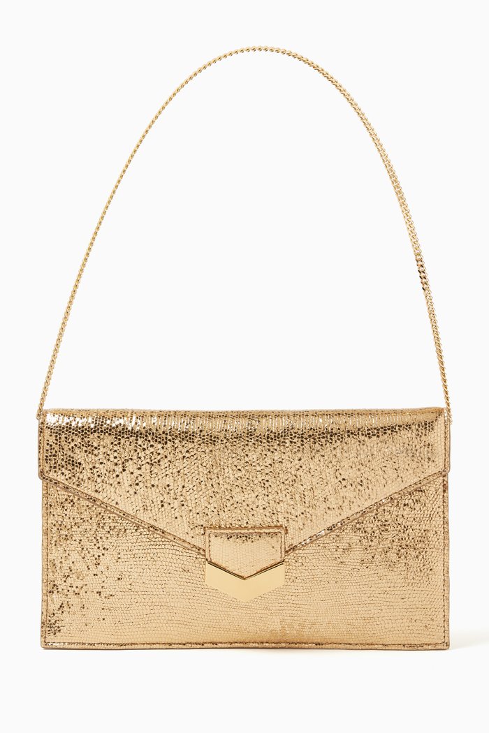 The London Clutch in Metallic Leather, Gold