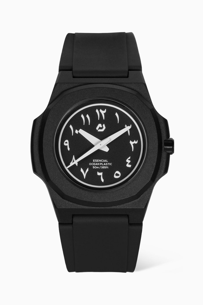 

Esencial Arabic Watch in #TIDE Ocean Plastic Material®, Black