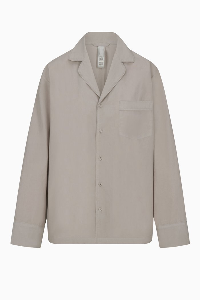 

Sleep Button-up Shirt in Cotton-poplin, Silver