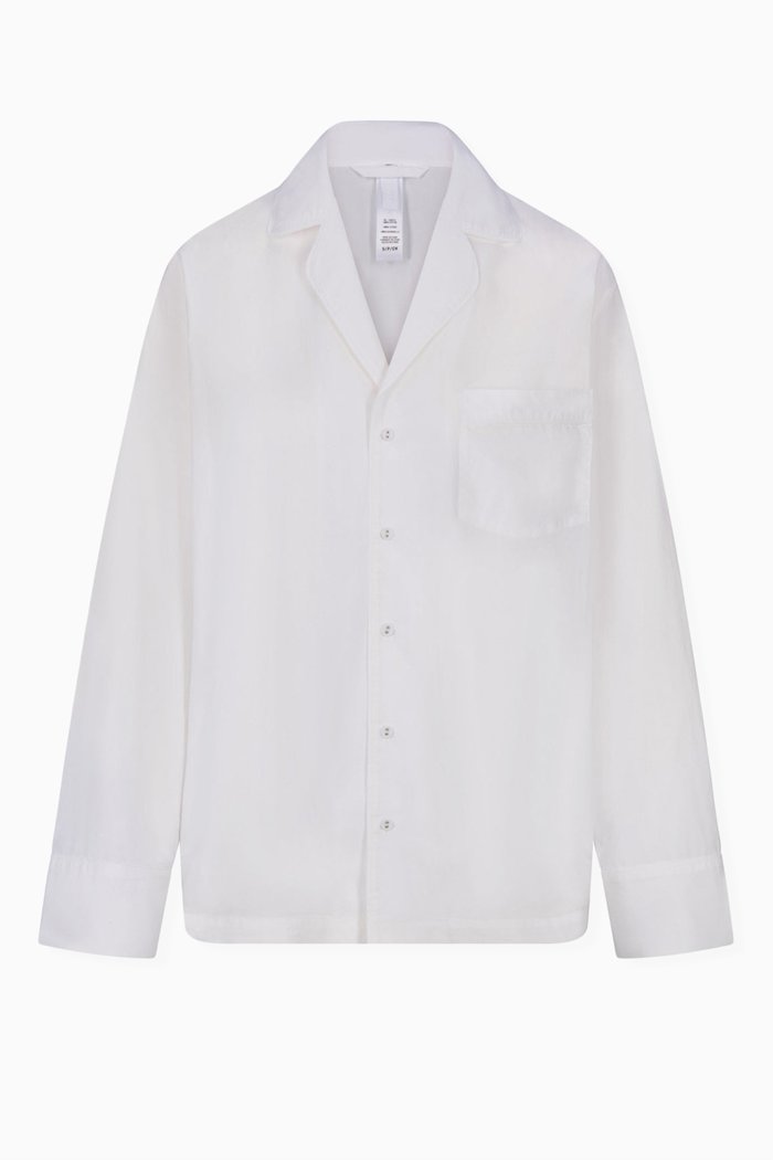 

Cotton Poplin Sleep Button Up Shirt, Neutral