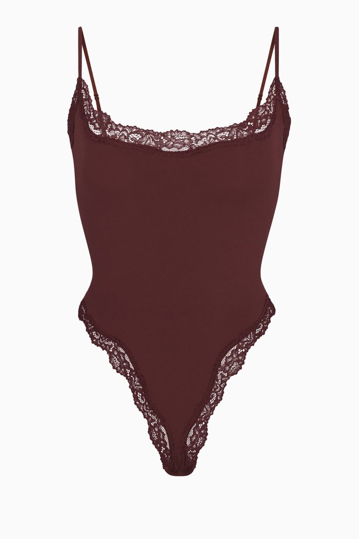 

Fits Everybody Corded Lace Cami Bodysuit, Brown