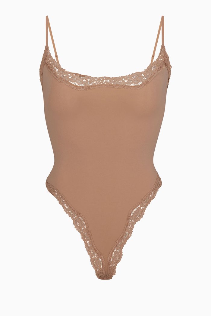 

Fits Everybody Corded Lace Cami Bodysuit, Brown