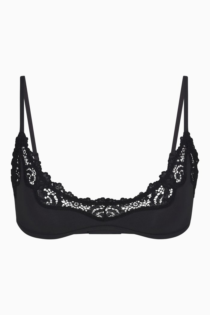 

Fits Everybody Scoop Bralette in Corded Lace, Black