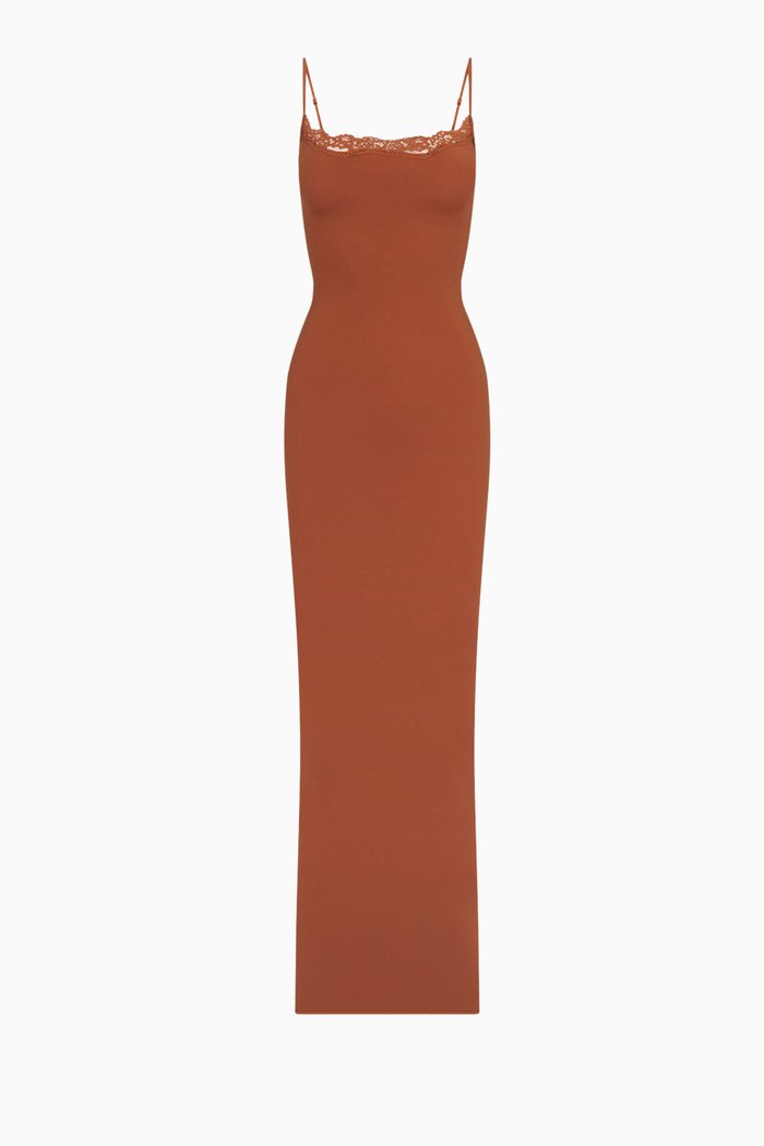 

Fits Everybody Corded Lace Long Slip Dress, Metallic