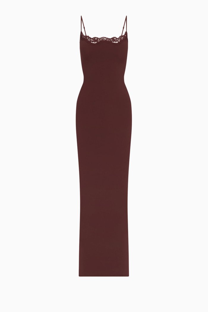 

Fits Everybody Corded Lace Long Slip Dress, Brown