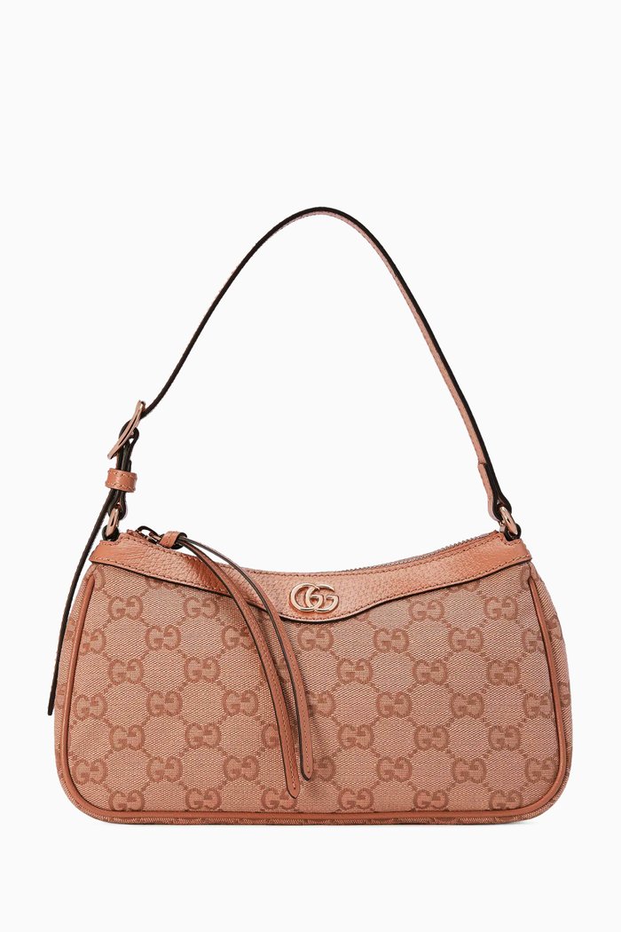 

Small Ophidia Bag in GG Canvas, Pink