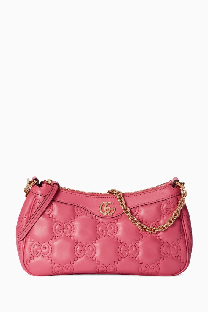 

Shoulder Bag in GG Matelassé leather, Pink