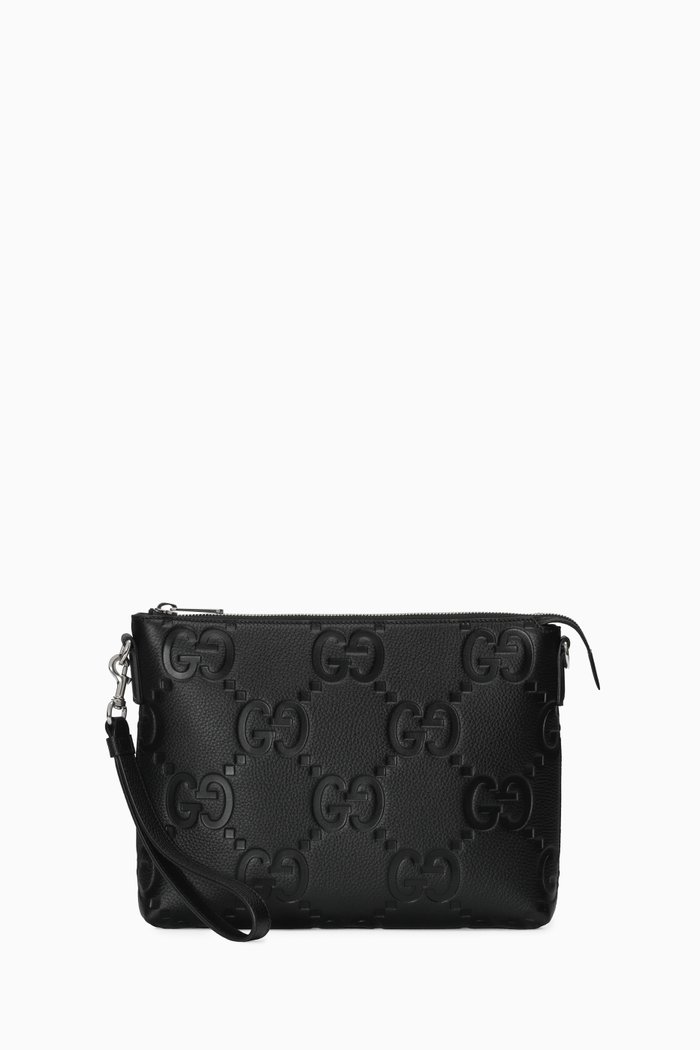 

Messenger Crossbody Bag in Jumbo GG Leather, Black