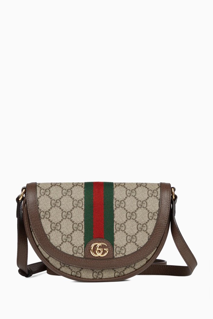 

Mini Ophidia Shoulder Bag in GG Supreme Canvas, Brown