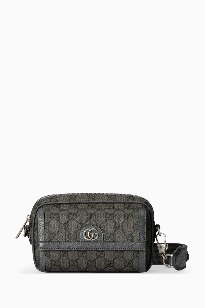 

Mini GG Ophidia Shoulder Bag in Coated-canvas, Grey
