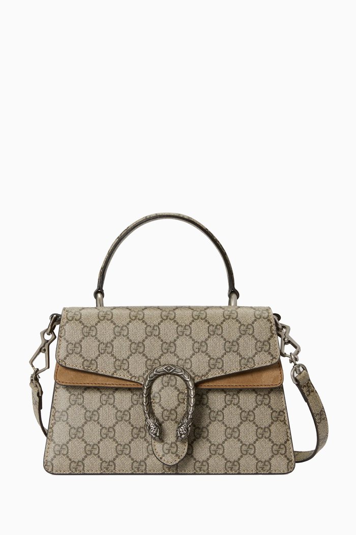 

Small Dionysus Top-handle Bag in GG Supreme Canvas, Brown