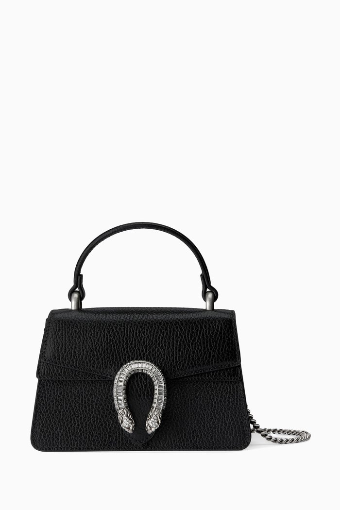 

Mini Dionysus Top-handle Bag in Leather, Black