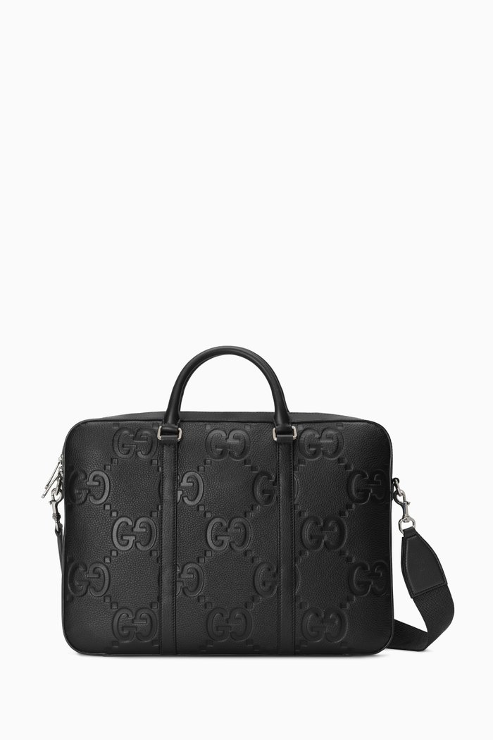 

Briefcase in Jumbo GG Leather, Black