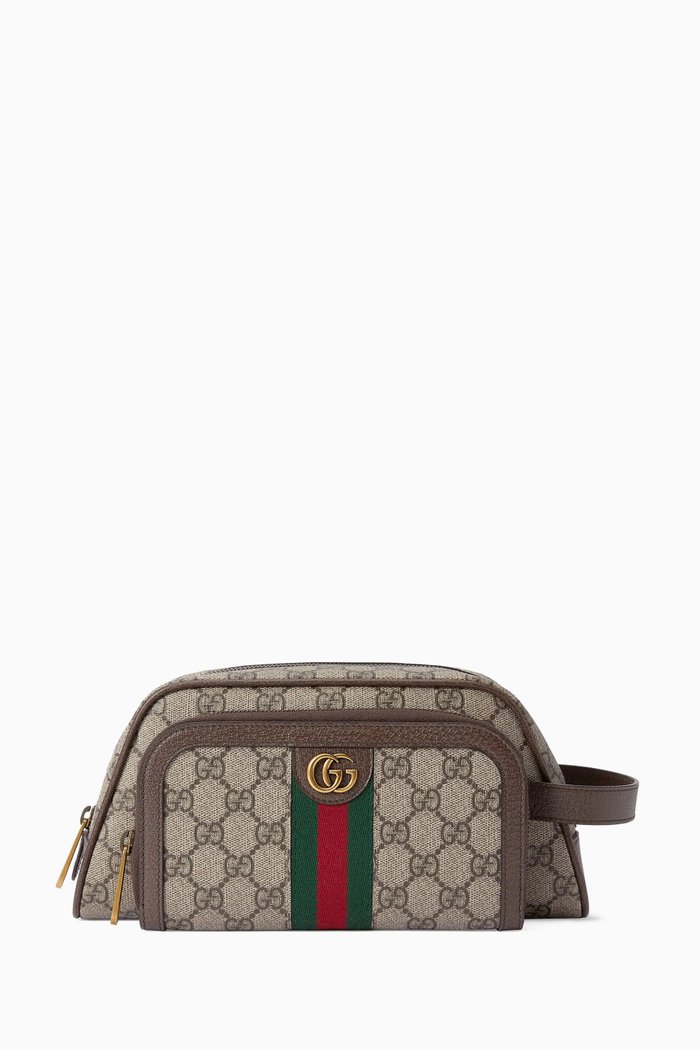 

Ophidia GG Supreme-print Toiletry Case in Canvas, Brown